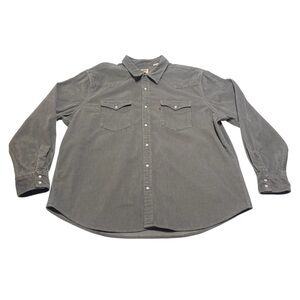 Levi’s The Western Standard Fit Gray Corduroy Snap Button Shirt Men’s Size 2XL